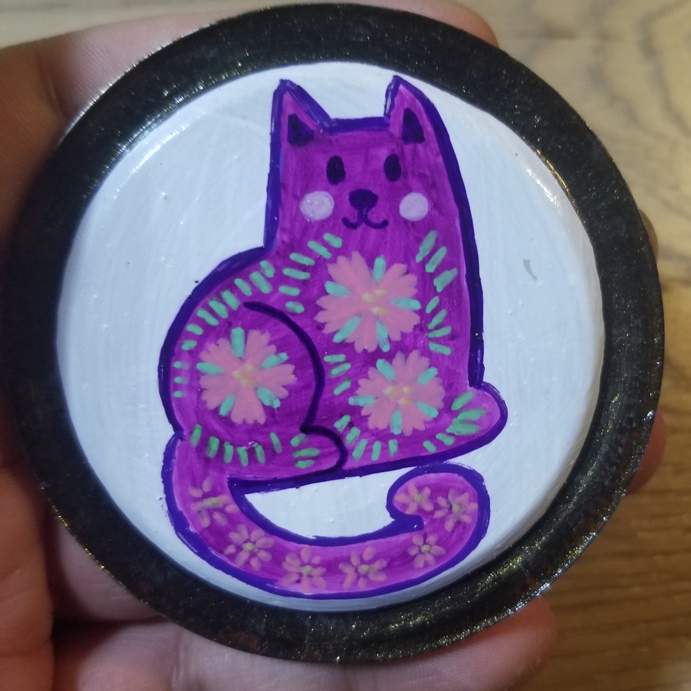 Purple Cat Coaster